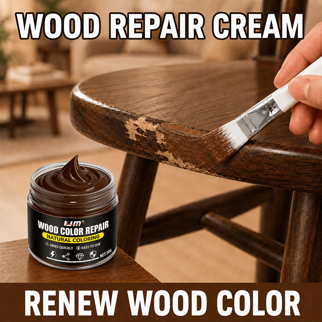 Wood Repair Paste Scratch & Crack Filler, Color-Restoring Wood Putty for Furniture, Doors, Cabinets, Tables, Chairs & Floors, Easy-to-Use Surface Repair Solution