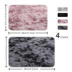 Tie-Dye Plush Mat Soft Absorbent Non-Slip Machine Washable Floor Mat for Living Room Bedroom Bathroom Dark Gray Black Light Gray Pink