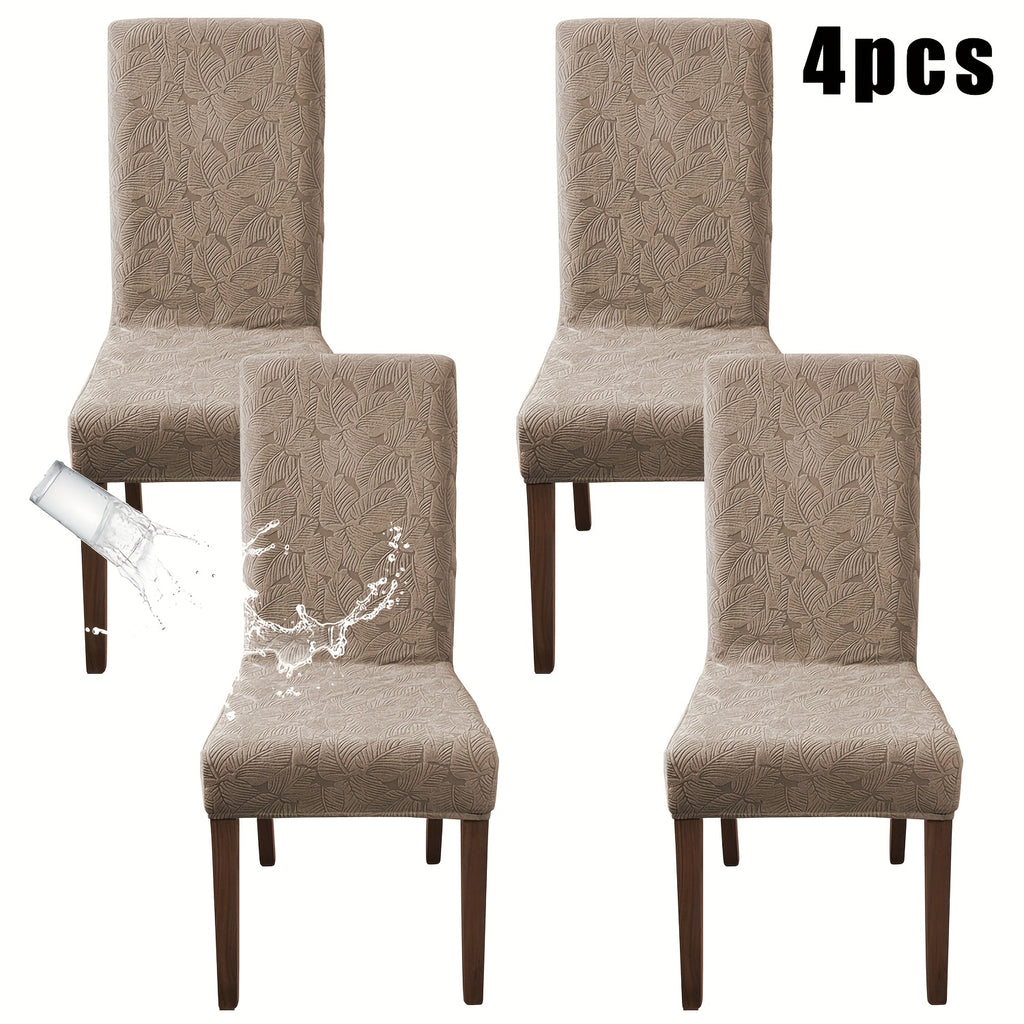 Dining Chair Covers 4/6pcs – Plant Print Stretch Parsons Chair Slipcovers 90% Polyester Elastic Band All-in-One Seat & Back Protector, Vintage Elegant Style for Kitchen Wedding Mother's Day Gift