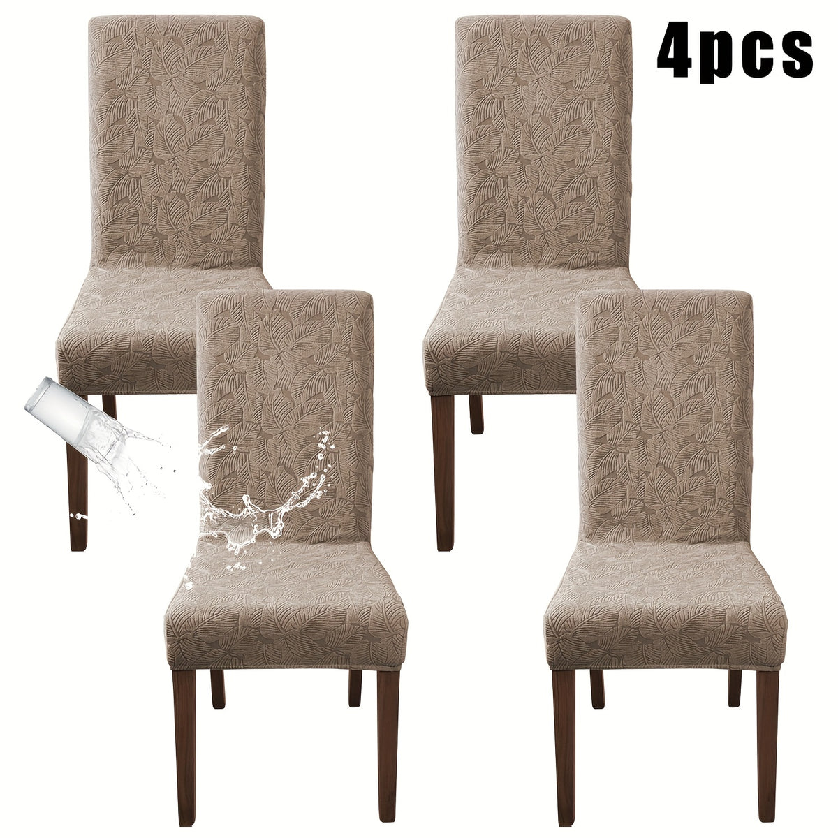 Dining Chair Covers 4/6pcs – Plant Print Stretch Parsons Chair Slipcovers 90% Polyester Elastic Band All-in-One Seat & Back Protector, Vintage Elegant Style for Kitchen Wedding Mother's Day Gift
