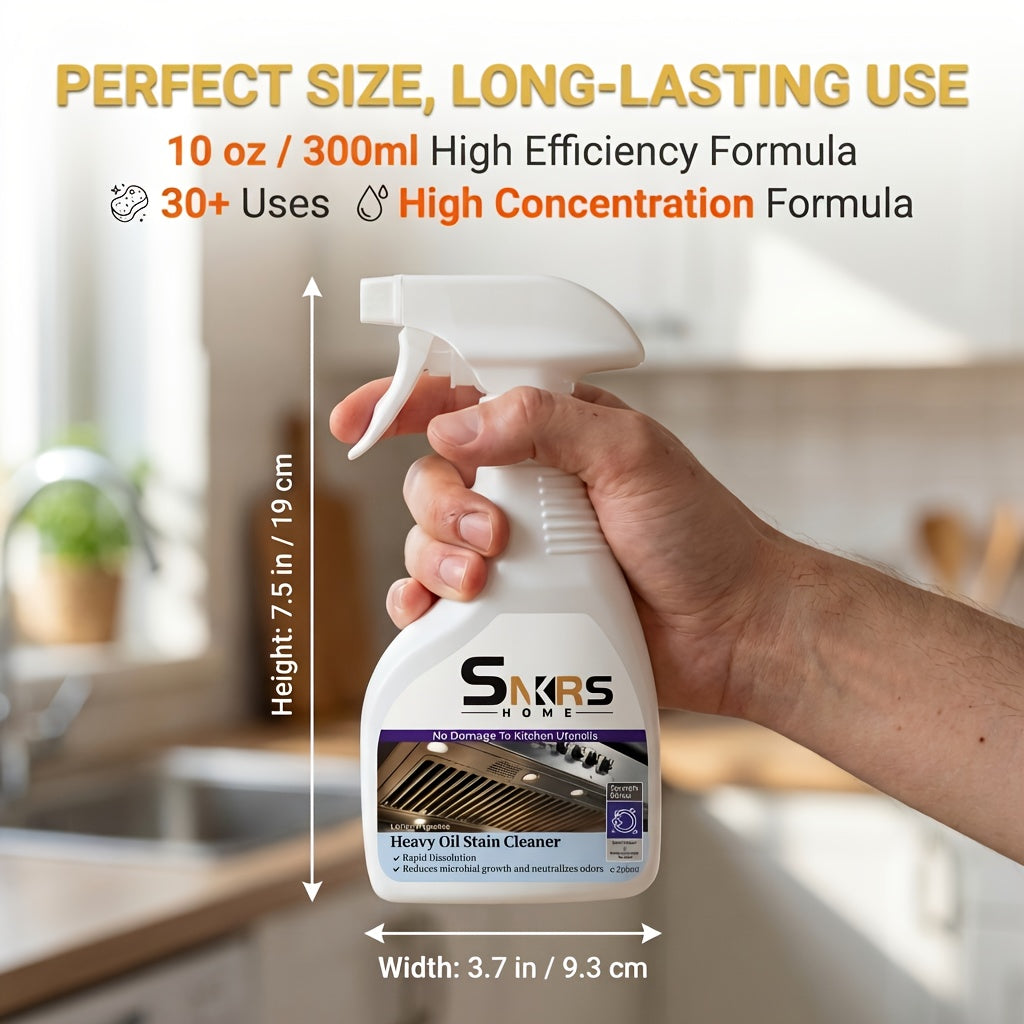 Heavy-Duty Stove & Gas Grill Degreaser Spray – Calcium Carbonate & Surfactant Formula Cuts Through Baked-On Grease & Oil on Metal Surfaces, Kitchen Cleaning Essentials
