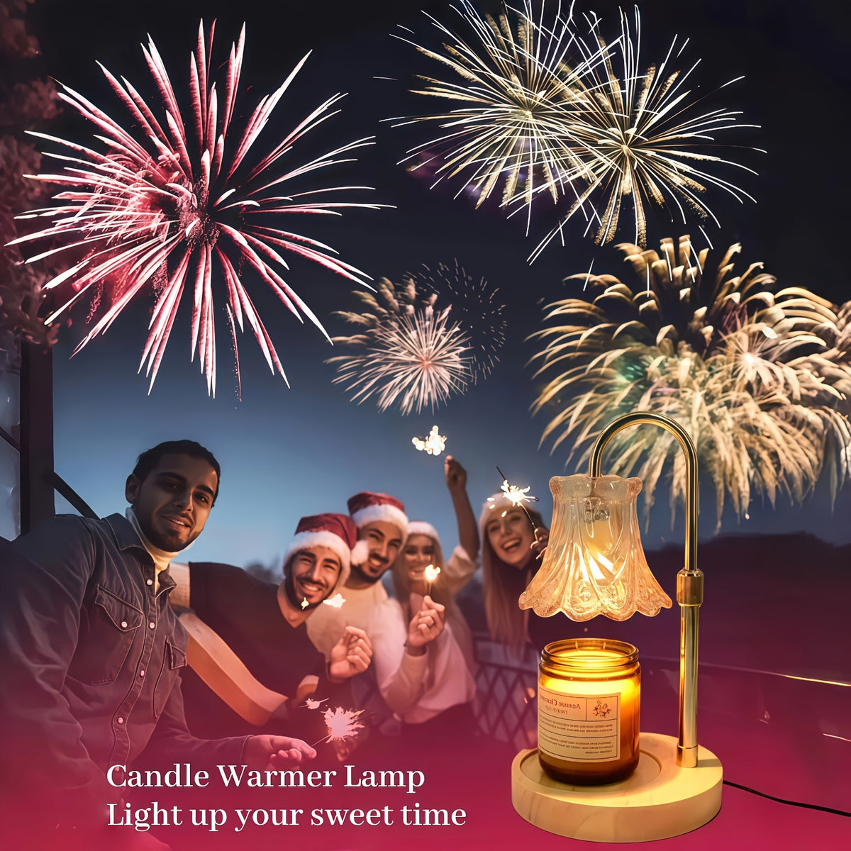 Flower Candle Warmer Lamp 2-Pack – Adjustable Height with Timer & Dimmer, Wax Melt Warmer for Scented Wax, Flameless Room Decor, Thoughtful Gift for Mom (Bulb Not Included)