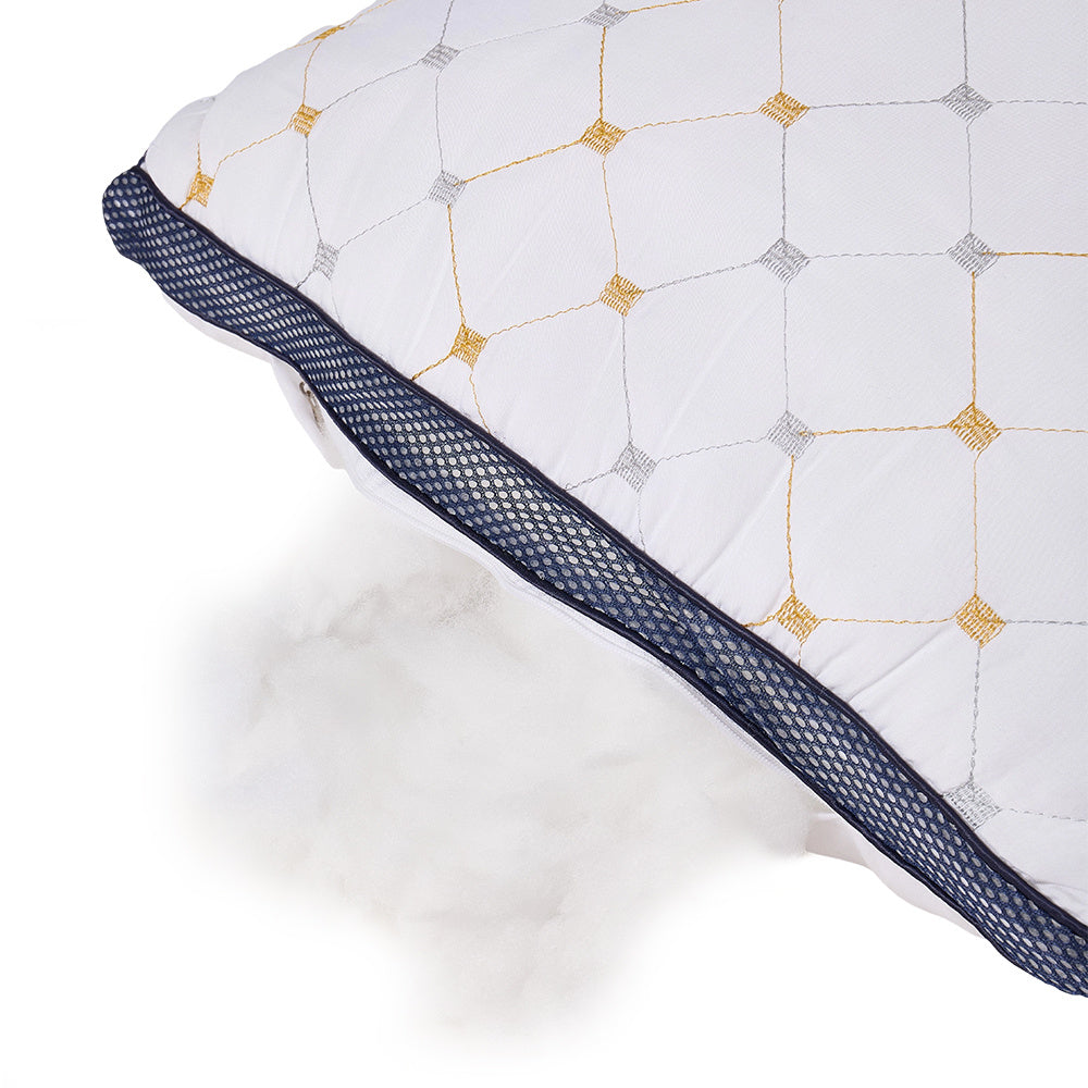 Down Alternative Bed Pillows 2 Pack – Microfiber Fill Neck & Shoulder Pain Relief, Bounce-Back Support, Breathable Mesh, for Side Back Stomach Sleepers, Non-Collapsing Sleep Pillow, 29x19 Inch