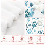 Paw Print Flannel Throw Blanket – 280GSM Soft Warm Dog Paw Plaid, 2 Sizes, All-Season for Bed Sofa Living Room, Pet Lover Gift, Halloween Christmas Fall Decor