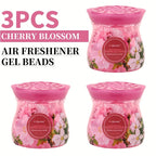 Odor Eliminator Gel Beads Air Freshener 3-Pack 14 oz Each – Essential Oil Formula, Mango Maitai, Cherry Blossom & Ocean Surf Scents for Bathroom, Car, RV & Pet Areas