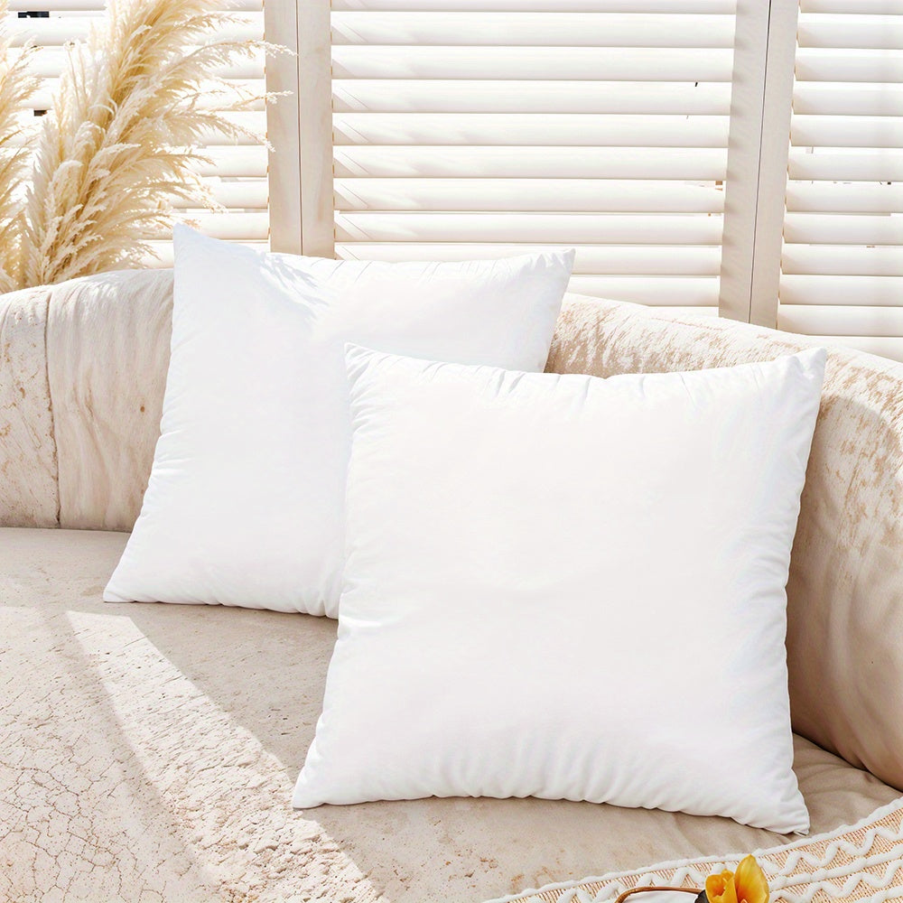 Throw Pillow Inserts 4-Pack 20x20 Inch Soft Hypoallergenic Polyester Fiber Stuffing Cushion Core with Zipper for Sofa Couch Bed Square White Pillow Filler