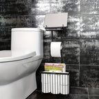 Freestanding Toilet Paper Holder with 6 Extra Roll Storage – Durable 304 Stainless Steel Oiled Bronze Stand, Space-Saving Bathroom Toilet Paper Storage Organizer, Easy Assembly