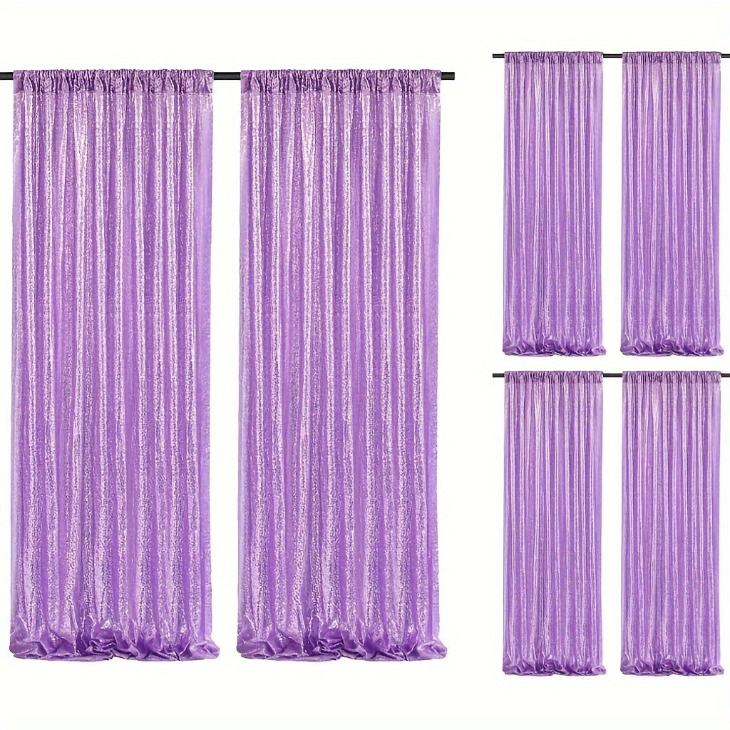 Sequin Curtains Backdrop 4 & 6 Panels 2x8FT - Shimmer Glitter Party Backdrop Curtain for Wedding Birthday Bachelorette Photo Booth, 25 Colors Reusable Event Decoration