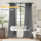 100% Blackout Curtains Back Tab & Rod Pocket for Bedroom Living Room - Thermal Insulated Darkening Drapes 2 & 4 Panel Sets for Windows Office Kitchen, Modern Home Decor