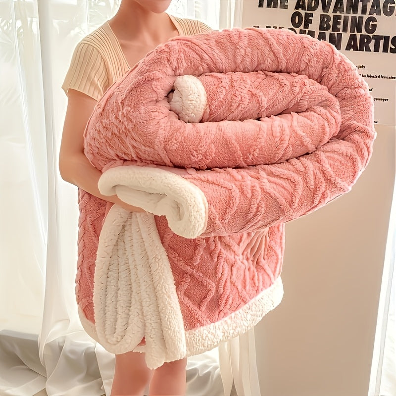 Tufted Sherpa Throw Blanket – Soft Plush Blanket in 4 Colors & 4 Sizes, Machine Washable, for Sofa Bed Couch Living Room & Garden