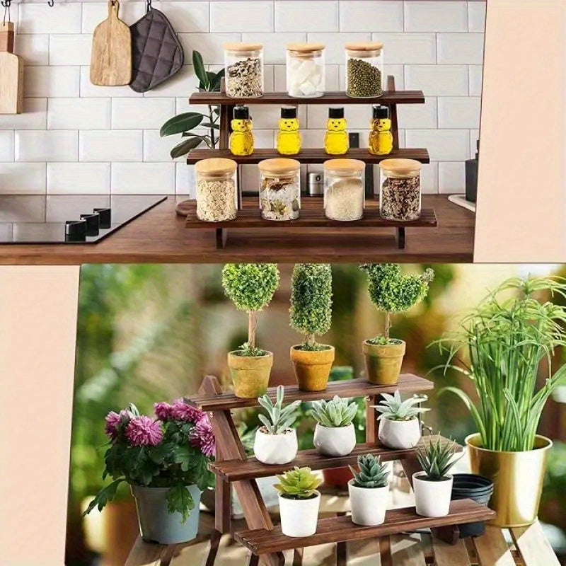 3/4/5-Tier Wooden Display Stand – Vintage Rustic Multi-Purpose Vertical Shelf for Home, Store, Bakery & Events | Jewelry, Dessert & Cupcake Display Rack
