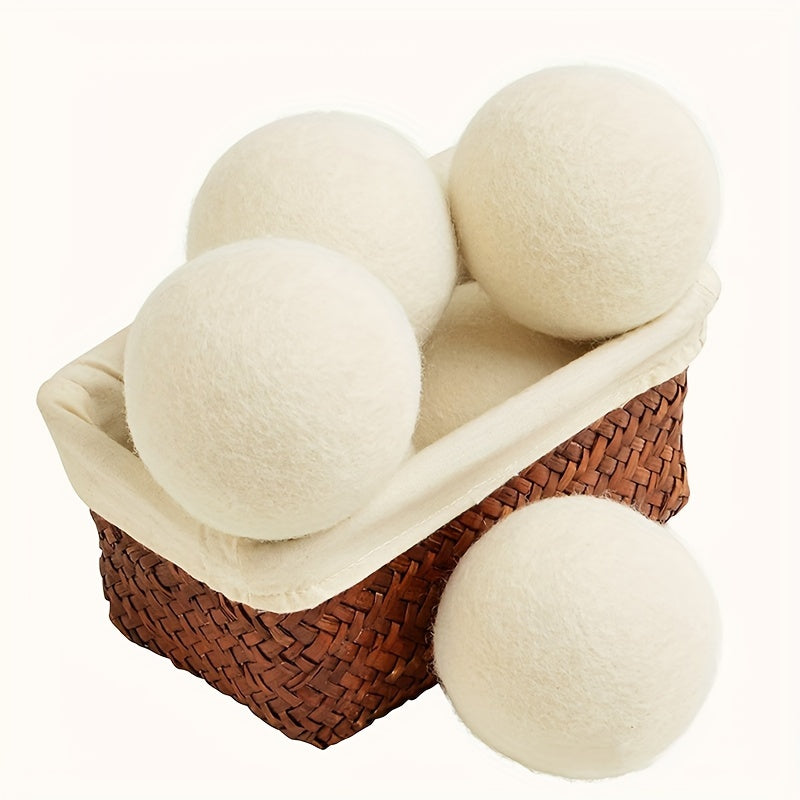 Wool Dryer Balls Set of 6 XL 100% Natural Wool Fabric Softener Reusable Chemical-Free Reduces Drying Time & Wrinkles Safe for Baby Clothes