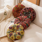 Boho Round Floor Cushion Pillow Thick Filling - Bohemian Decorative Accent Pillow for Sofa Living Room Bedroom, 6 Colors, 2 Sizes