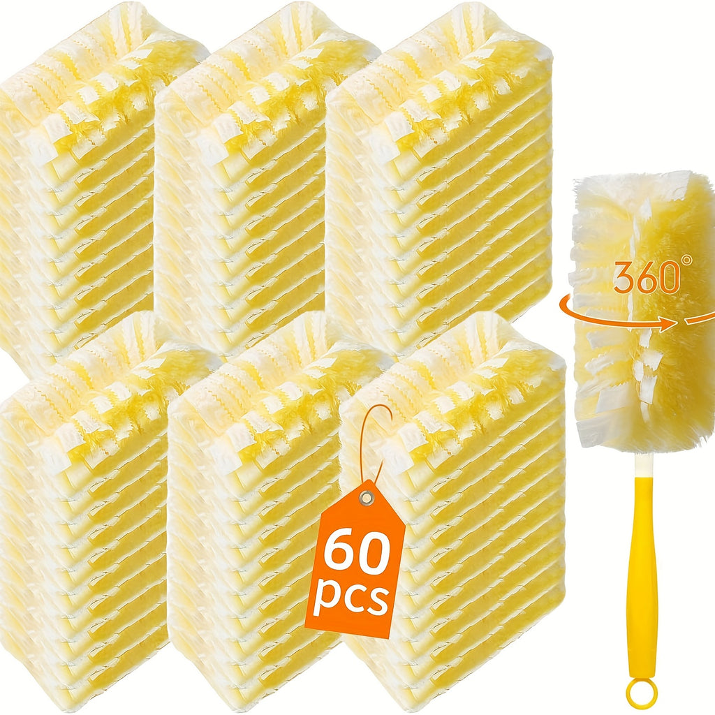 Electrostatic Microfiber Duster Refills with Handle – Swiffer-Compatible Disposable Dusters for Multi-Surface Home Cleaning, 29/61/122 Count