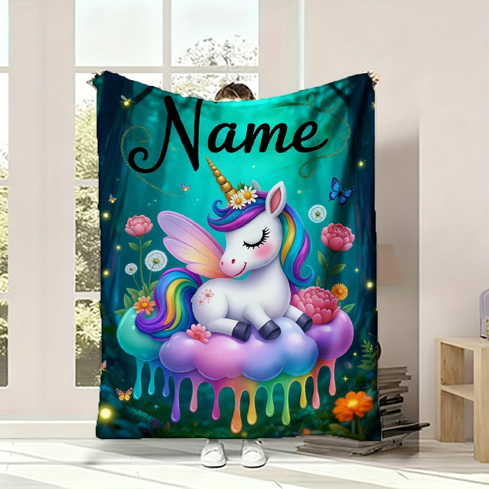 Unicorn Flannel Blanket – Soft Warm Digital Print Fleece Plush Throw for Kids | Machine Washable, Hypoallergenic | 30”×40” | 5 Designs