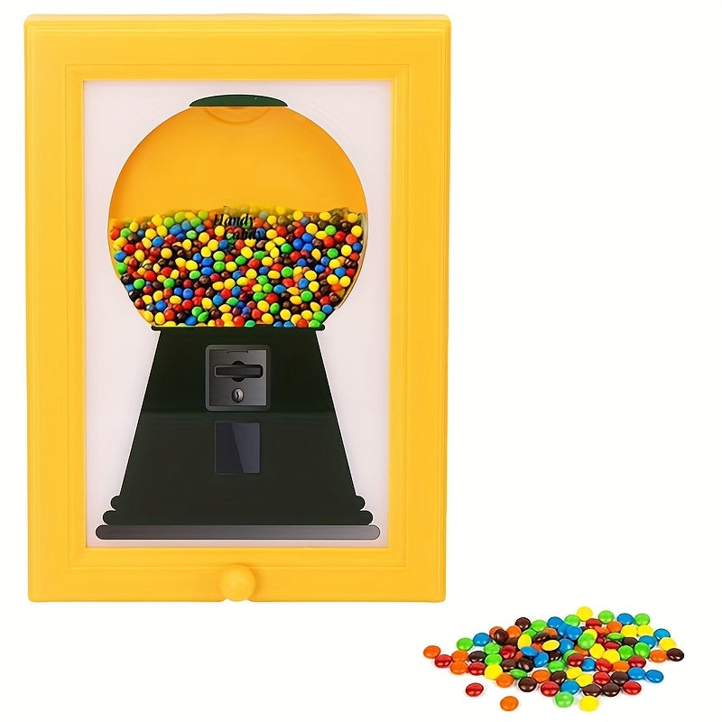 Photo Frame Candy Dispenser Wall Mounted 2-in-1 | Square Picture Display Shelf with Treat Storage for Candies Nuts Pet Treats, Space-Saving Home Office Decor Organizer