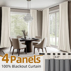 Back Tab Blackout Curtains 2 or 4 Panels – 100% Light Blocking Thermal Insulated Window Drapes for Living Room, Bedroom & Office, 50"W Multiple Lengths, 9 Colors
