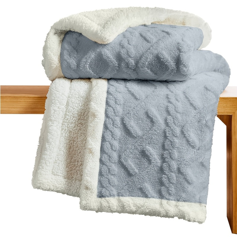 Heavyweight Plush Bedspread Ultra Soft Cozy Bed Cover Machine Washable Decorative Throw for Master Bedroom - 4 Sizes 5 Colors White Light Grey Light Blue Dark Gray Sea Blue