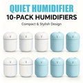 10-Pack Mini USB Desk Humidifiers with Spray Mist for Bedroom Living Room Office Car Long-Lasting Cool Mist Blue White Bulk Humidifier Set
