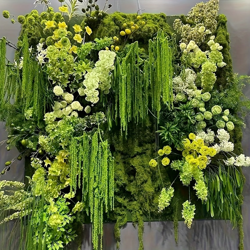 Dried Green Amaranth Hanging Flowers 10pcs 23-27 Inch - Bohemian Wisteria Floral Stems for Wedding Centerpiece, Bridal Bouquet, Photography Prop, Christmas & Valentine's Day Decor