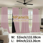 Blackout Curtains Rod Pocket 4 Panels - Thermal Insulated Room Darkening Noise Reducing Matte Drapes for Bedroom Living Room Office, 9 Colors 11 Sizes