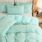 Plush Duvet Cover Set 3 Piece Ultra-Soft Warm Comforter Cover Twin Full Queen King 8 Colors for Bedroom Guest Room Dorm