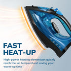 Clothes Steamer Handheld Garment Steamer Non-Stick Plate High Pressure Anti-Calc Fast Heating Adjustable Temperature Dry Wet Travel Essential Blue