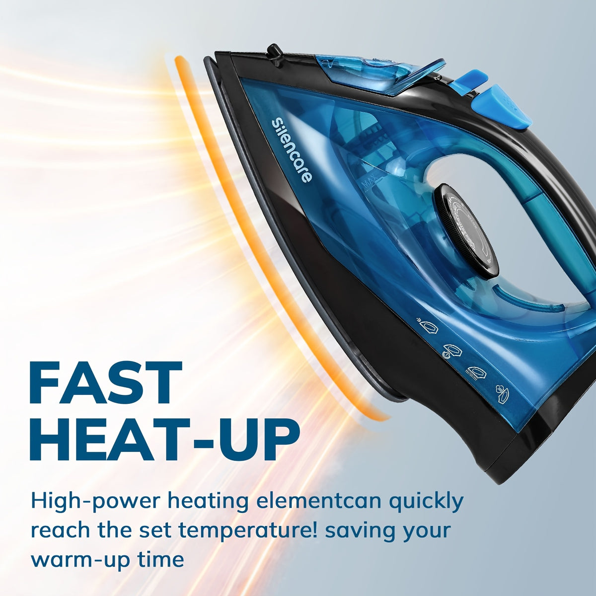 Clothes Steamer Handheld Garment Steamer Non-Stick Plate High Pressure Anti-Calc Fast Heating Adjustable Temperature Dry Wet Travel Essential Blue