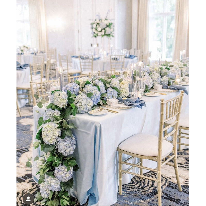 Silky Hydrangea Artificial Flowers 20/40 Pack, 16.2 Inch Blue & White – Outdoor Faux Hydrangea Stems for Wedding, Garden, Home Party, Exhibition & Christmas Decorations