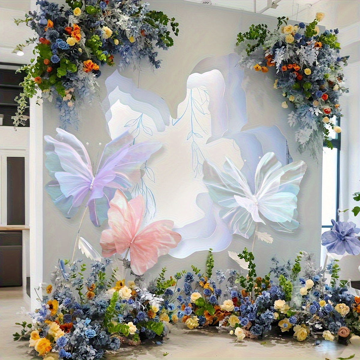 3D Butterfly Wall Decorations 3pcs Large 50cm Artificial Butterfly Party Decor for Baby Shower Wedding Birthday Home Bedroom Nursery Supplies – Set of 3