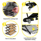 Foldable Cooling Rack Set with Baking Tools – Stackable Oven Cookie Cake Drying Rack, 3/4/5 Piece with Silicone Spatula, Egg Beater & More, Holiday Baking Gift