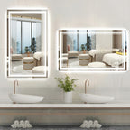 LED Bathroom Mirror with Lights Anti-Fog Dimmable 3 Color Temperatures, Touch Sensor & Wall Switch, Memory Function Tempered Glass Vanity Mirror – Wall Mounted Horizontal or Vertical, 5 Sizes