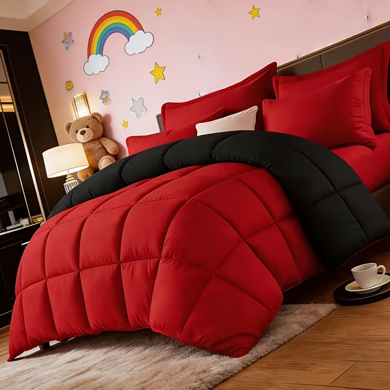 All Season Comforter Set with Pillowcases 2-3 Piece – Soft Fluffy Lightweight Bedding for Kids Dorm Apartment, 29 Colors Including Two-Tone, Twin Queen King Size