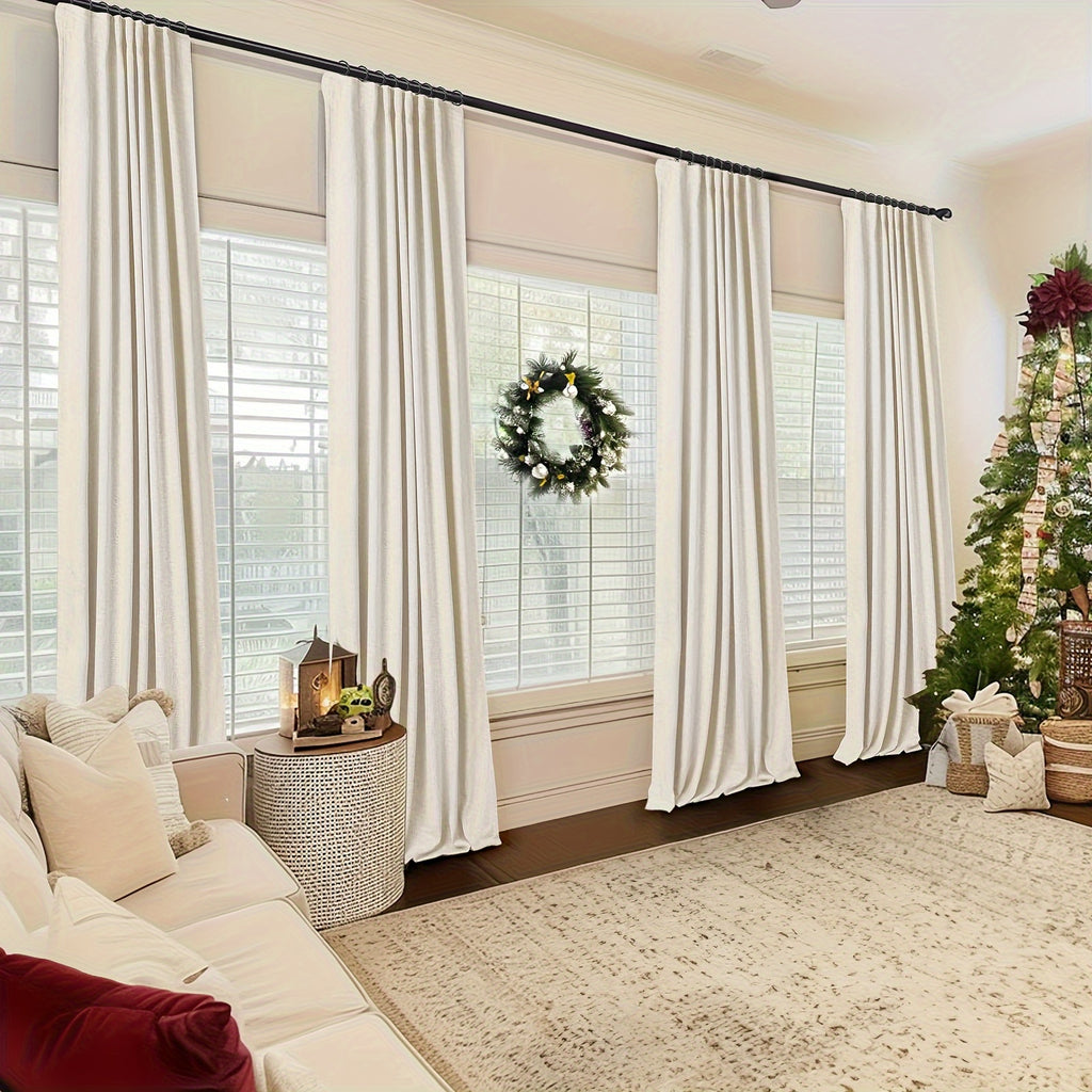 Blackout Curtains for Living Room & Bedroom - 100% Blackout Textured Panels, Thermal Insulated, Rod Pocket & Clip Rings, Multiple Sizes & Colors