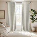 Faux Linen Blackout Curtains 2 Panels for Bedroom & Living Room – 100% Blackout, Back Tab & Rod Pocket, Thermal Insulated Farmhouse Drapes