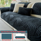 Bohemian Plush Sofa Pad Slipcover – Modern Luxury Faux Fur Non-Slip Couch Cover, All Season Machine Washable Pet Friendly Soft Seat Cushion Protector for Living Room Bedroom Office Home Decor
