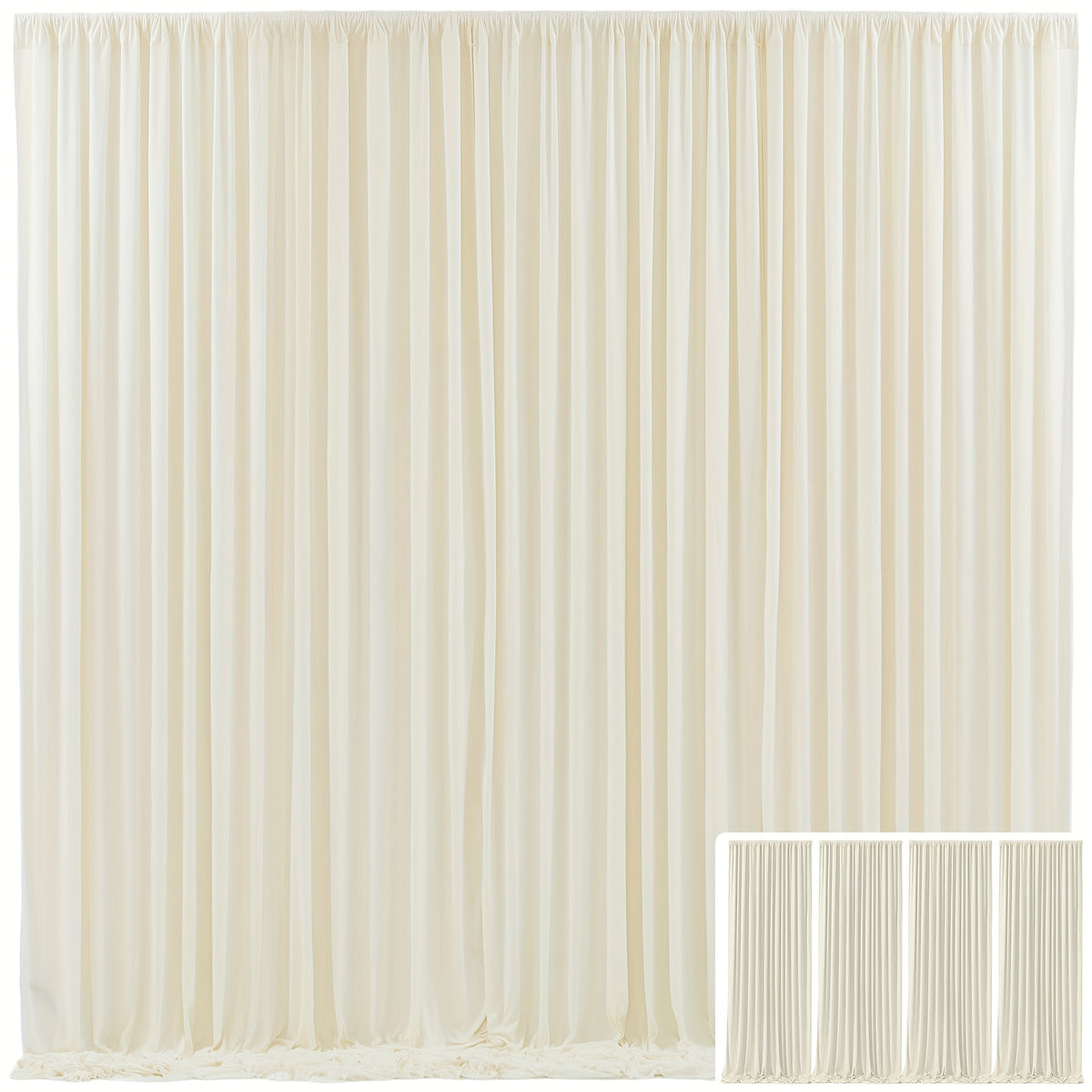 Photo Backdrop 4-Pack Taffeta Draping Background Cloth 5×10 Ft – Opaque Reusable Rod Pocket Panel for Weddings, Birthdays, Baby Showers & Photo Studios | 16 Colors