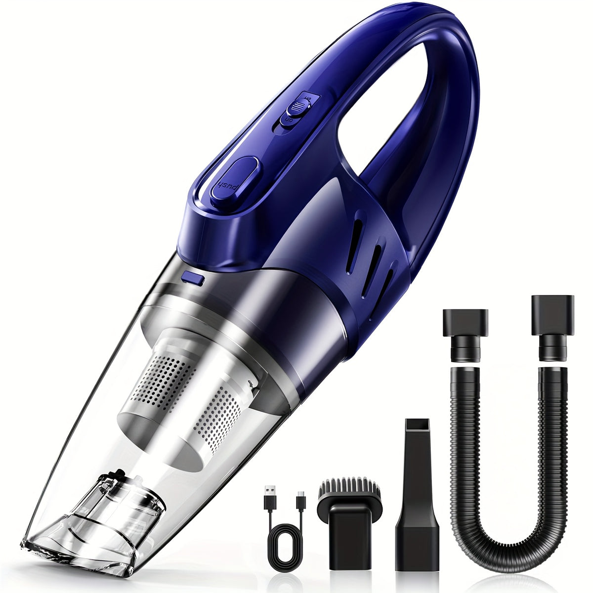 Cordless Car Vacuum Cleaner 6000PA Strong Suction Handheld Portable Rechargeable with 5 Accessories for Car Interior Home Pet Hair Cleaning Pink Gift for Women
