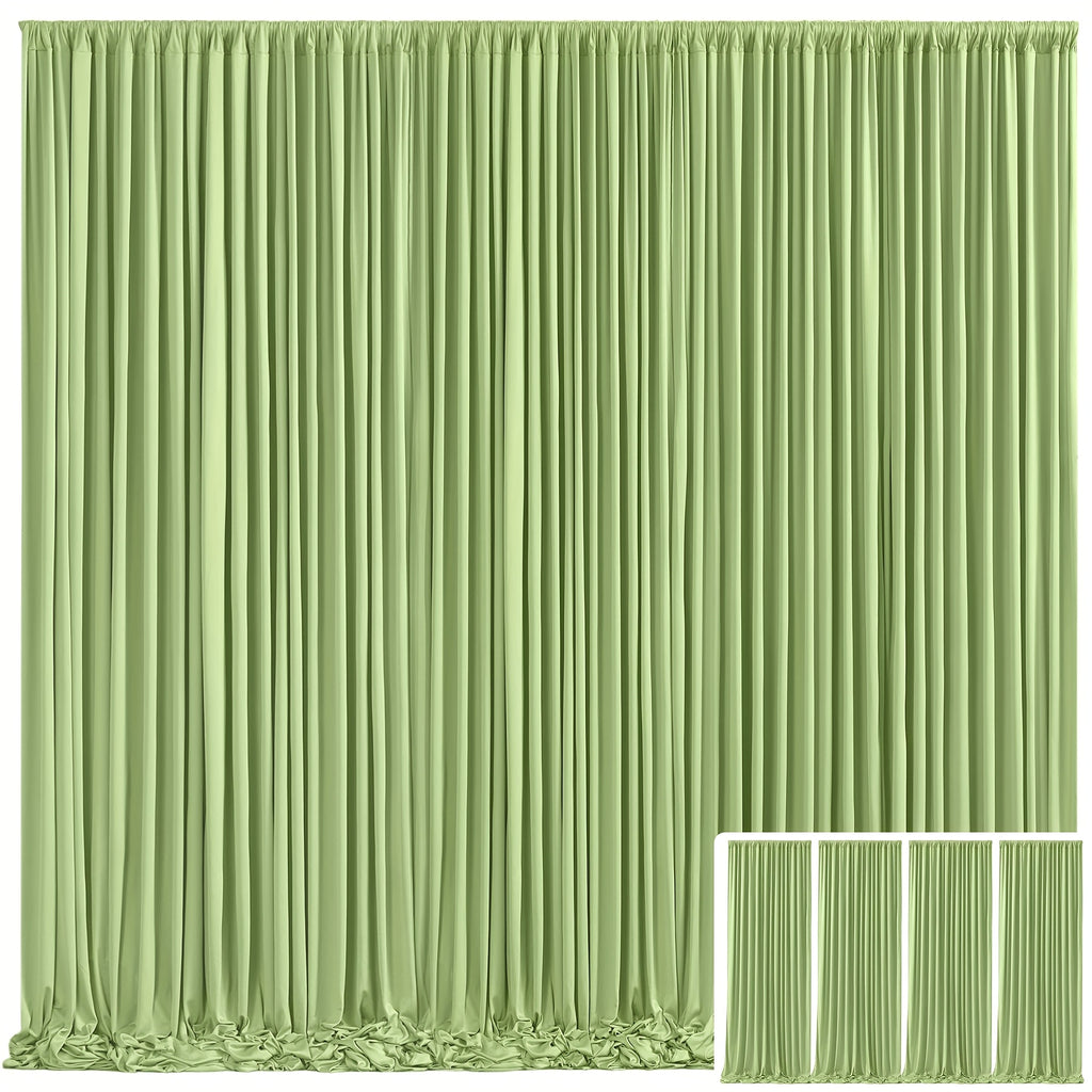 Photo Backdrop 4-Pack Taffeta Draping Background Cloth 5×10 Ft – Opaque Reusable Rod Pocket Panel for Weddings, Birthdays, Baby Showers & Photo Studios | 16 Colors