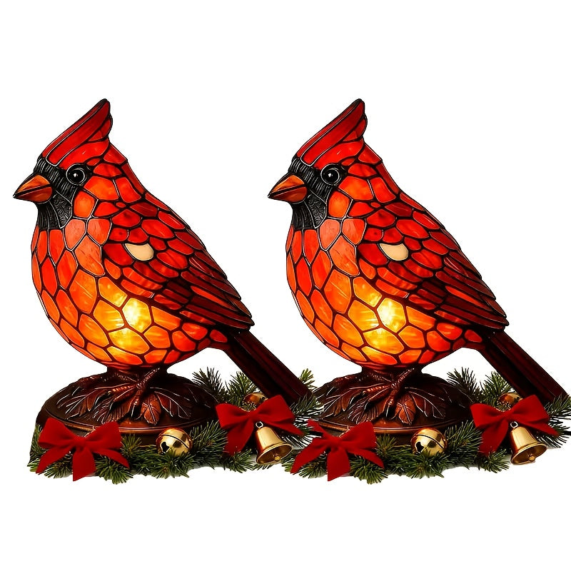 Red Bird Lighted Tabletop Night Lamp - USB Powered Decorative Bird Light for Holiday Home Decor, Christmas Thanksgiving New Year Gift | Nuvia Haven