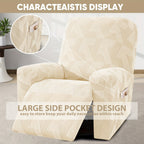 1 Seat Sofa Slipcover Stretch Recliner Cover Elastic Armchair Slipcover Washable Spandex Couch Cover with Pocket for Living Room Office Home - 5 Colors Dark Gray Beige Coffee Green Navy Blue
