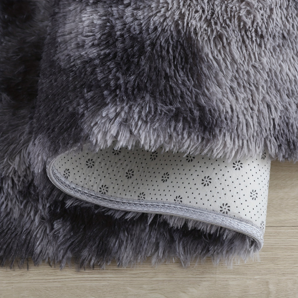Plush Fluffy Area Rug Tie Dye Soft Indoor Carpet Non-Slip for Living Room Bedroom – Modern Home Decor Floor Mat | Multiple Sizes | Light Gray, Dark Gray, Black, Pink