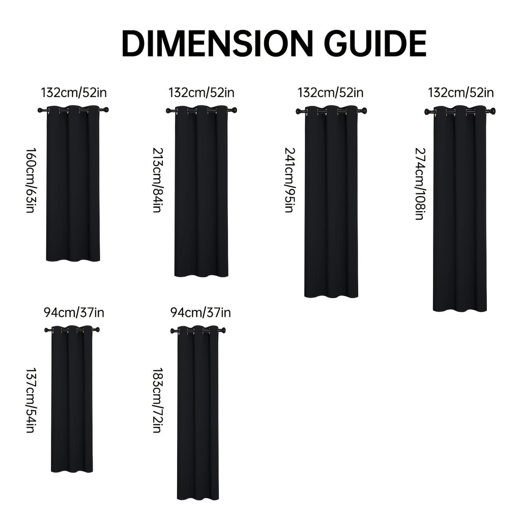 Rod Pocket Blackout Curtains 4 Panels Heavy Duty Coated Lining for Bedroom, Living Room & Office – Modern Room Darkening Thermal Drapes, 2 Sizes