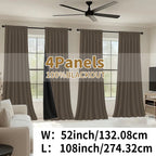 Blackout Curtains Rod Pocket 4 Panels - Thermal Insulated Room Darkening Noise Reducing Matte Drapes for Bedroom Living Room Office, 9 Colors 11 Sizes