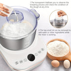 Electric Dough Maker 5.2Qt 250W 304 Stainless Steel Bowl with Ferment Function - Automatic Kneading Machine for Bread, Pizza, Pasta, Roti, Dumplings - Adjustable Time, 3 Modes, Home Kitchen