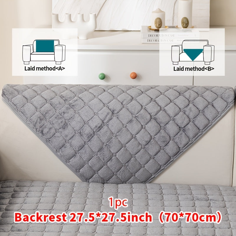 Short Plush Sofa Cover Soft Thick Pet Friendly All Season Sofa Protector Machine Washable for 1 2 3 4 Seater Living Room Bedroom Office Winter