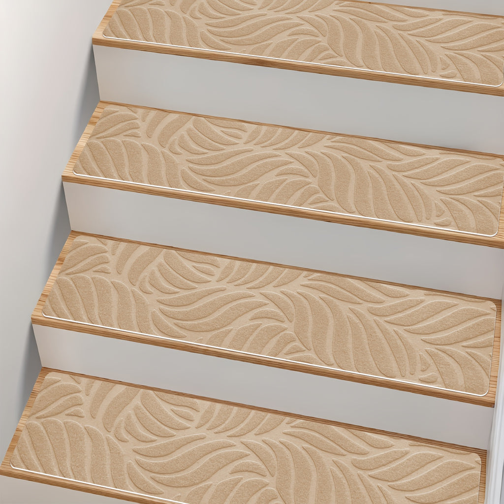 Non-Slip Stair Treads Self-Adhesive 4mm TPR Stair Mats for Hardwood Floors Indoor Stairs Carpet Pads 6pcs or 15pcs Set
