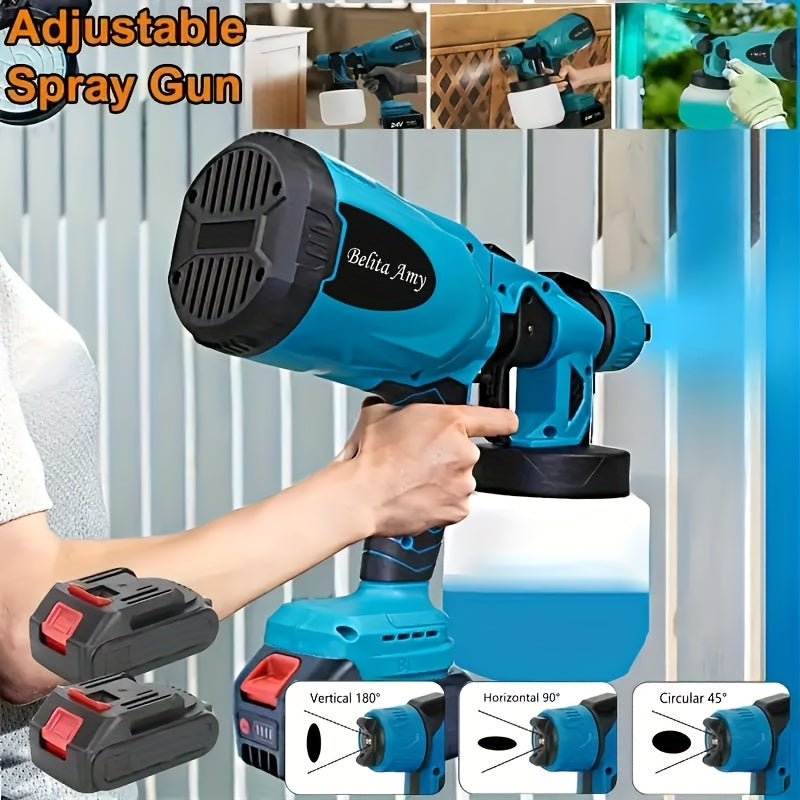 HVLP Electric Airless Paint Sprayer Gun with 3 Spray Patterns 27oz Container for House Walls Fence Furniture Cabinets Doors Car DIY Projects – Easy Clean Cordless Electric Spray