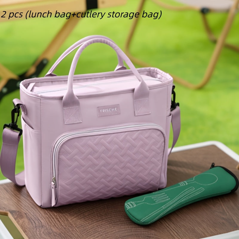 Extra Large 11L Insulated Lunch Bag & Beach Cooler Tote – Portable Thermal Food Carrier with Adjustable Shoulder Strap, Keeps Meals Hot or Cold, for Outdoor, Work, Beach & Picnic, 4 Colors