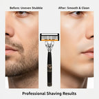 Men's Razor Shaving Kit 2 Handles 72 Blade Refills - Six-Layer Stainless Steel Safety Razor Set for Beard Mustache Grooming, Christmas Valentine Gift for Him